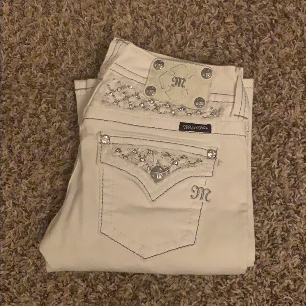 Miss Me White Boot Style Jeans